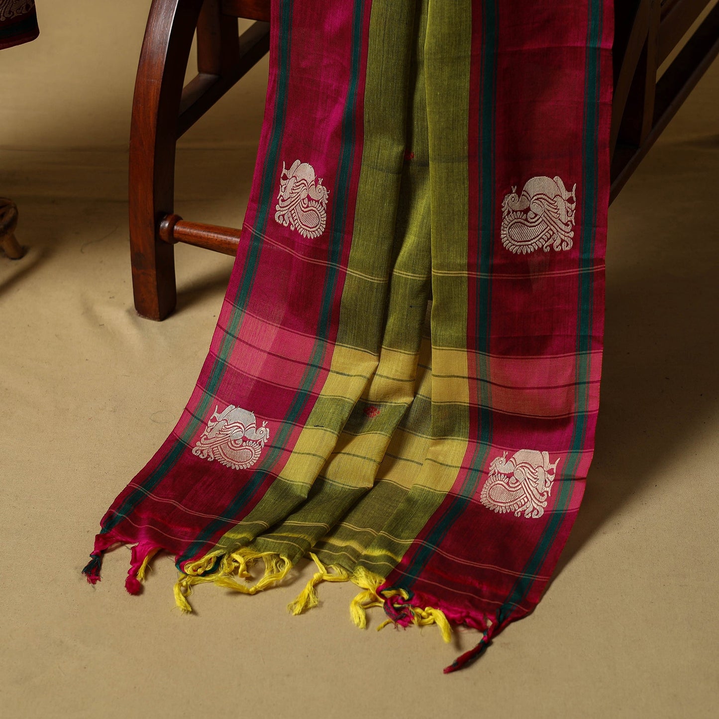 Dharwad cotton 3pc unstitched dress material with border 33