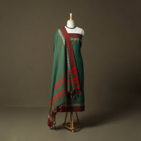 Dharwad cotton 3pc unstitched dress material with border 73