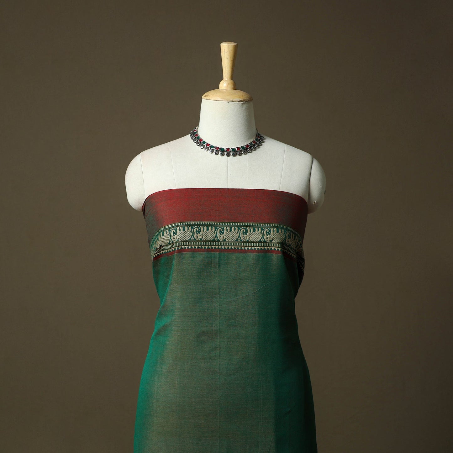 Dharwad cotton 3pc unstitched dress material with border 73