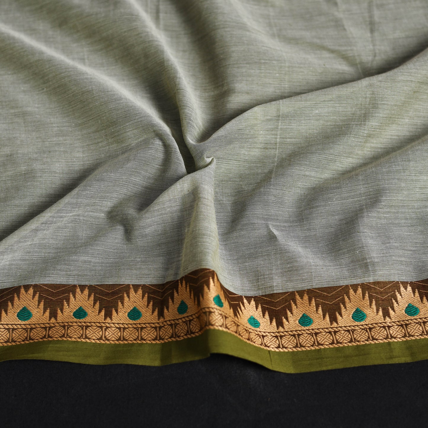 Green Dharwad Cotton Blouse Piece