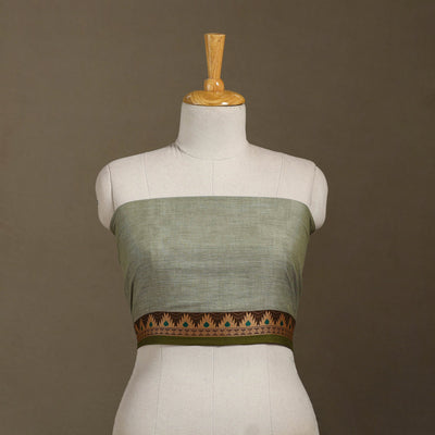 Green Dharwad Cotton Blouse Piece