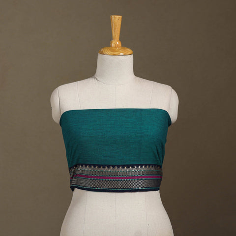 Green - dharwad cotton blouse piece 11 - handcrafted