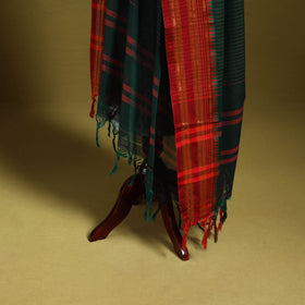 Green - dharwad cotton dupatta with zari border 04