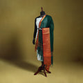 Green - dharwad cotton dupatta with zari border 14