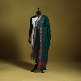 Green - dharwad cotton dupatta with zari border 57