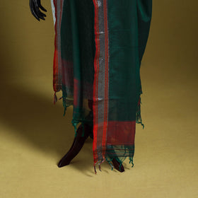 Green - dharwad cotton dupatta with zari border 57