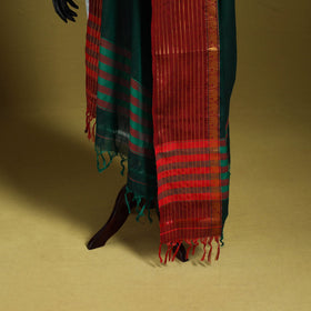 Green - dharwad cotton dupatta with zari border 60