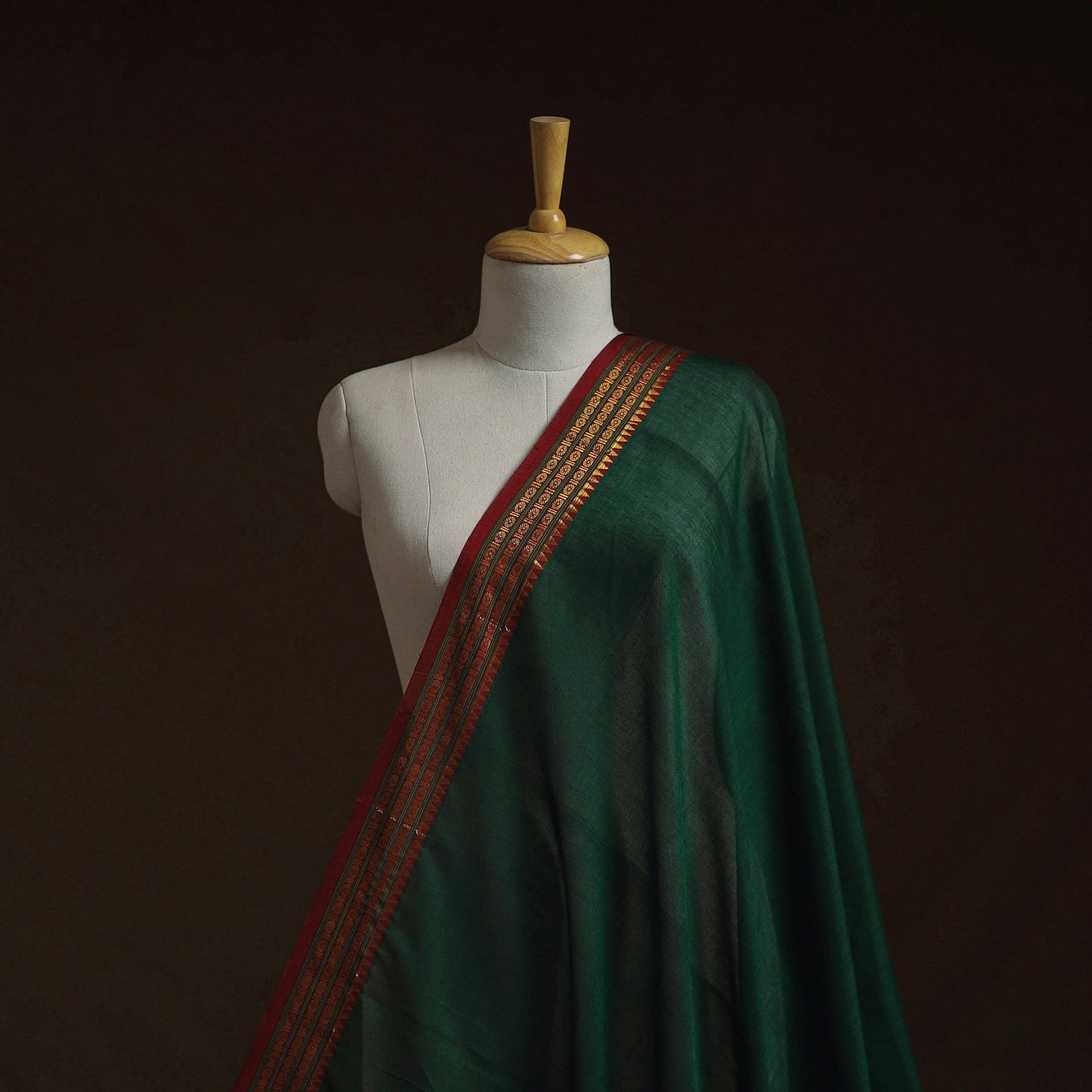 Dharwad cotton fabric with border 04 - handcrafted