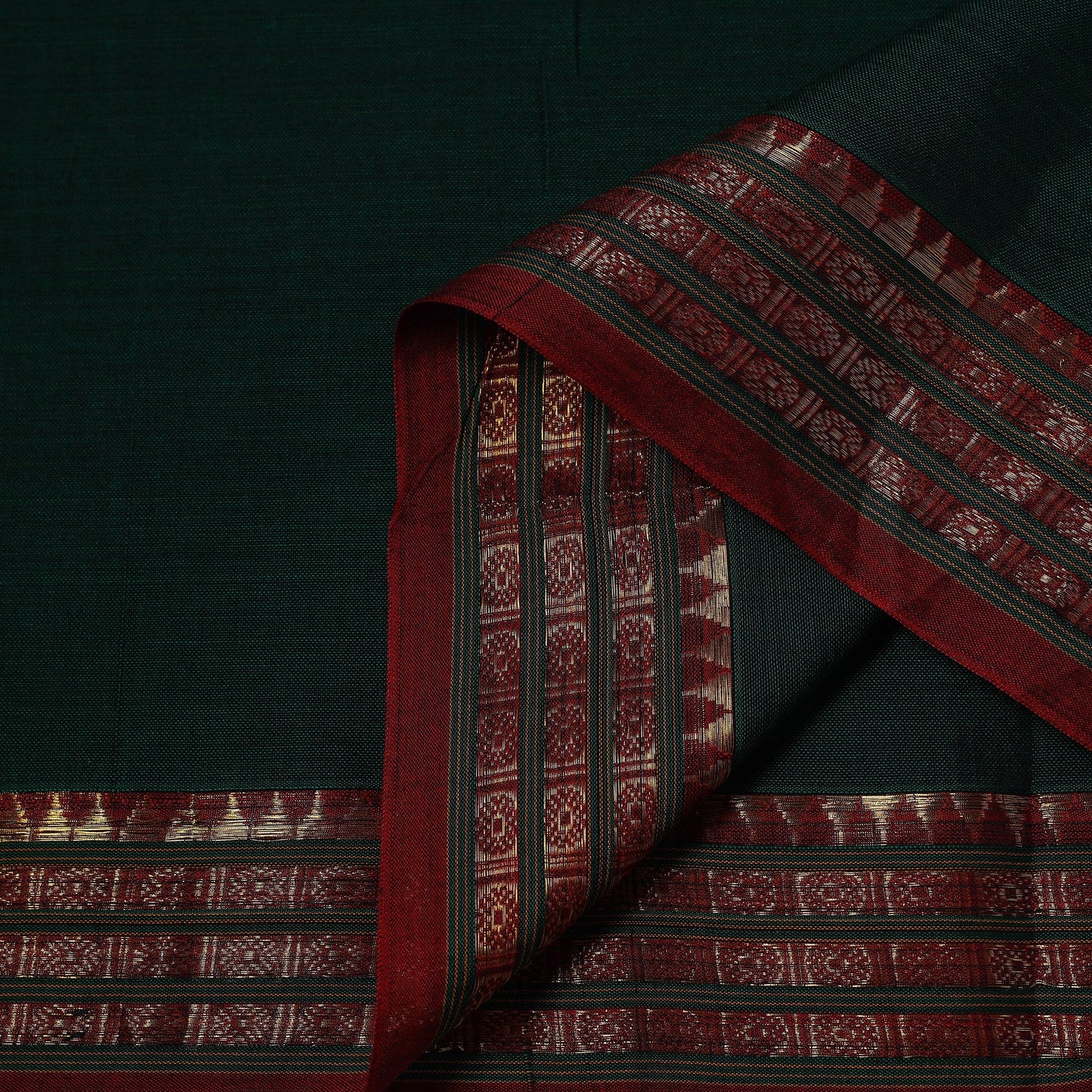 Dharwad cotton fabric with border 04 - handcrafted