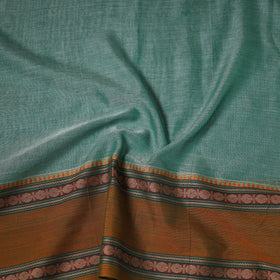 Green - dharwad cotton fabric with border 06 - handcrafted