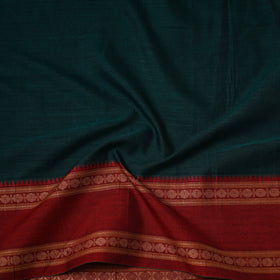 Green - dharwad cotton fabric with border 10 - handcrafted