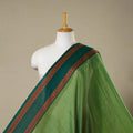 Green - dharwad cotton fabric with border 11 - handcrafted