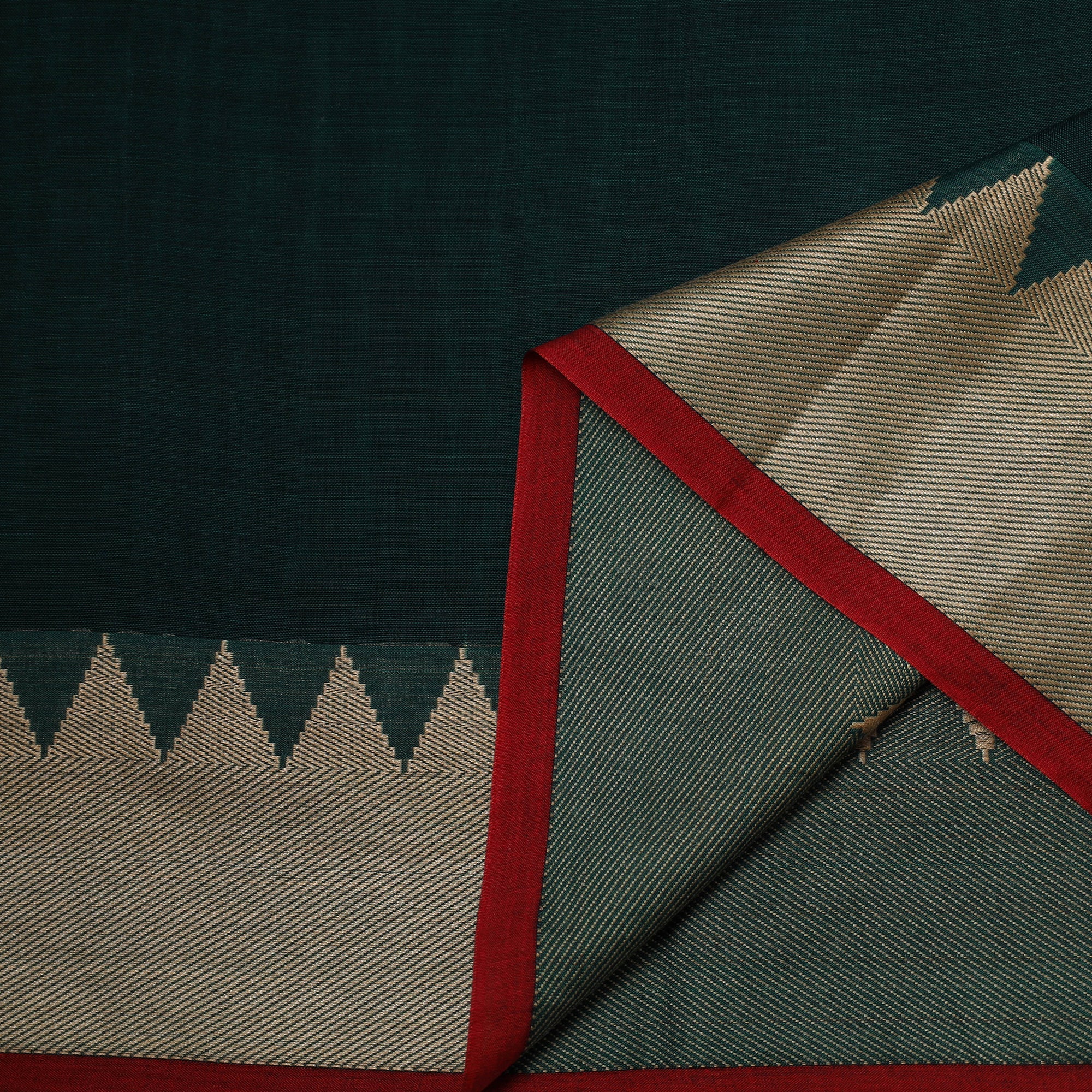 Darwan Color Green Dharwad Cotton Fabric with Border