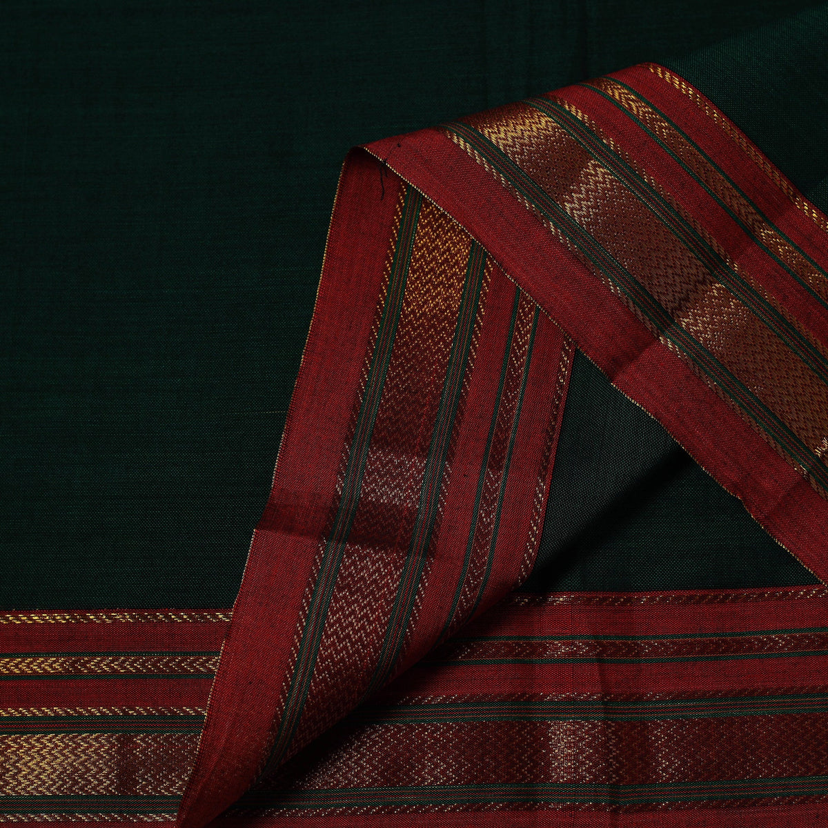 Dharwad cotton fabric with border 12 - handcrafted