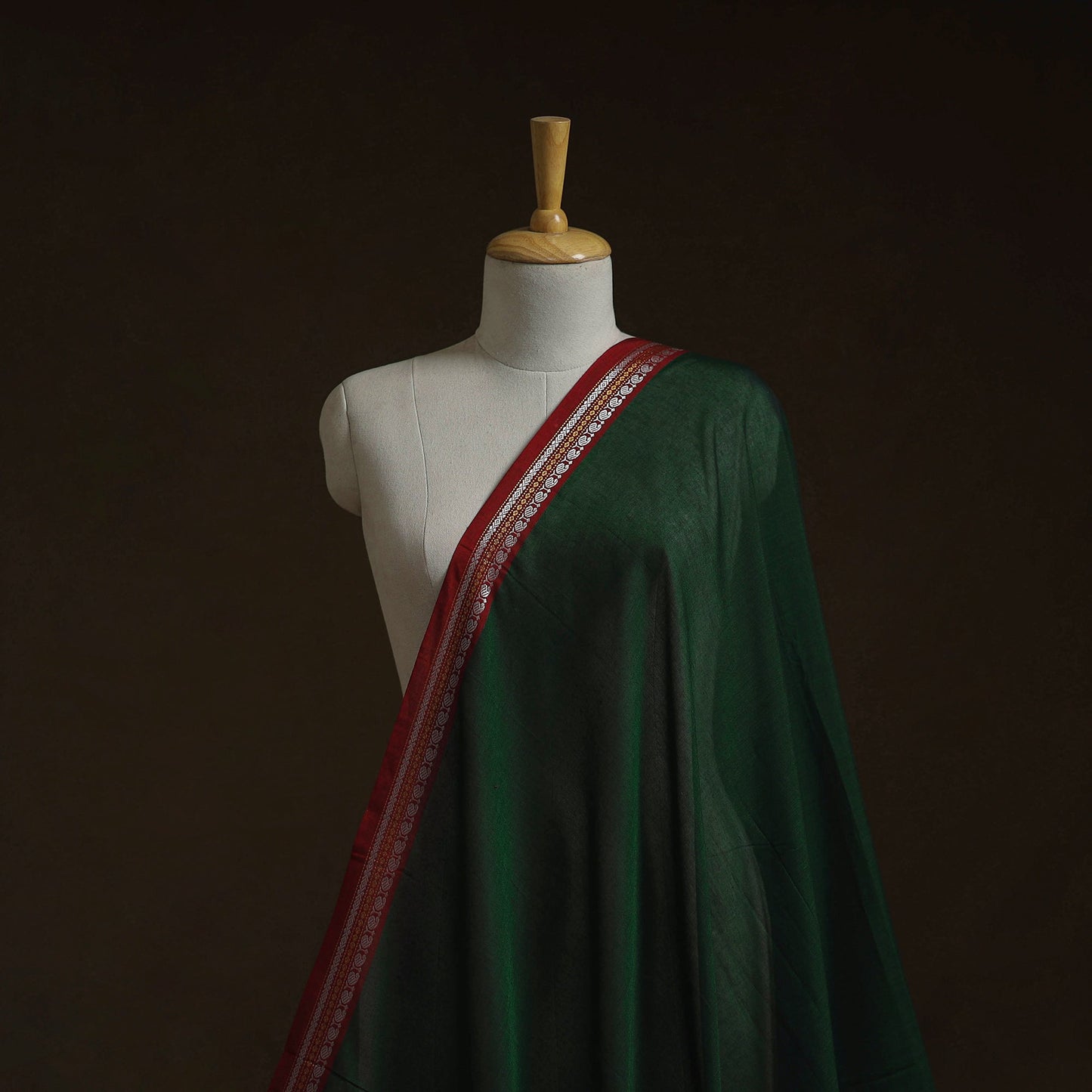 Dharwad cotton fabric with border 22 - handcrafted