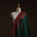 Green - dharwad cotton fabric with border 24 - handcrafted