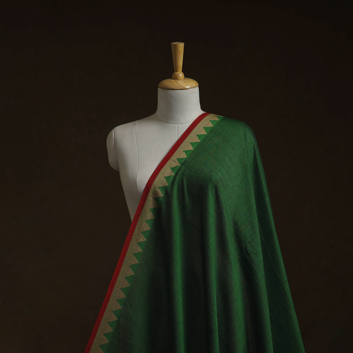 Dharwad cotton fabric with border 31 - handcrafted