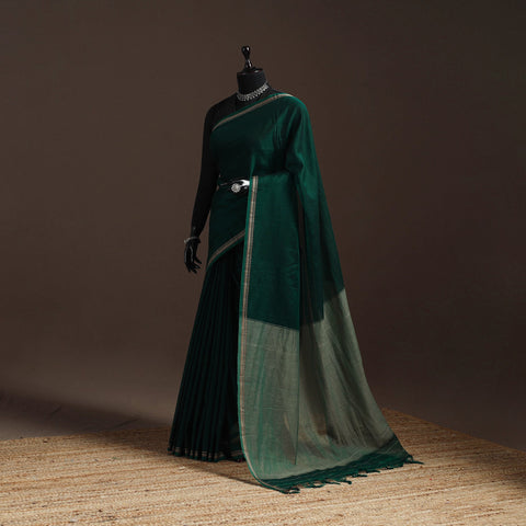 Dharwad cotton saree with border 02 - handcrafted