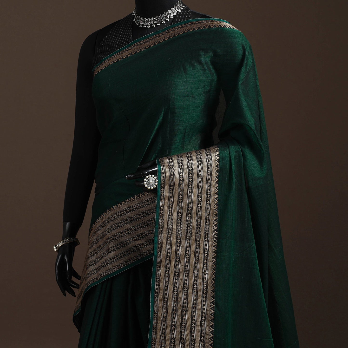 Dharwad cotton saree with border 05 - handcrafted