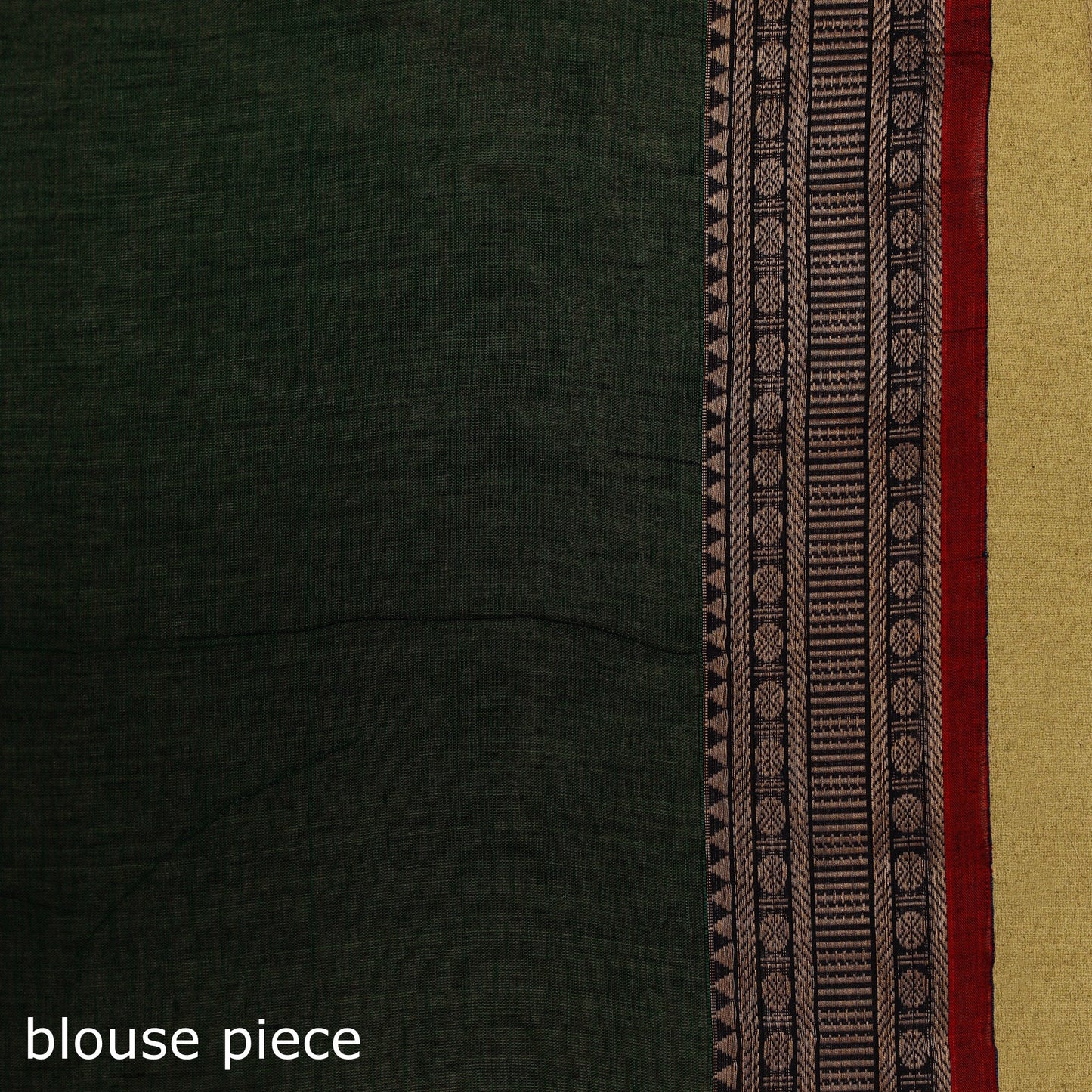 Green - dharwad cotton saree with border 07 - handcrafted