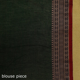Green - dharwad cotton saree with border 07 - handcrafted