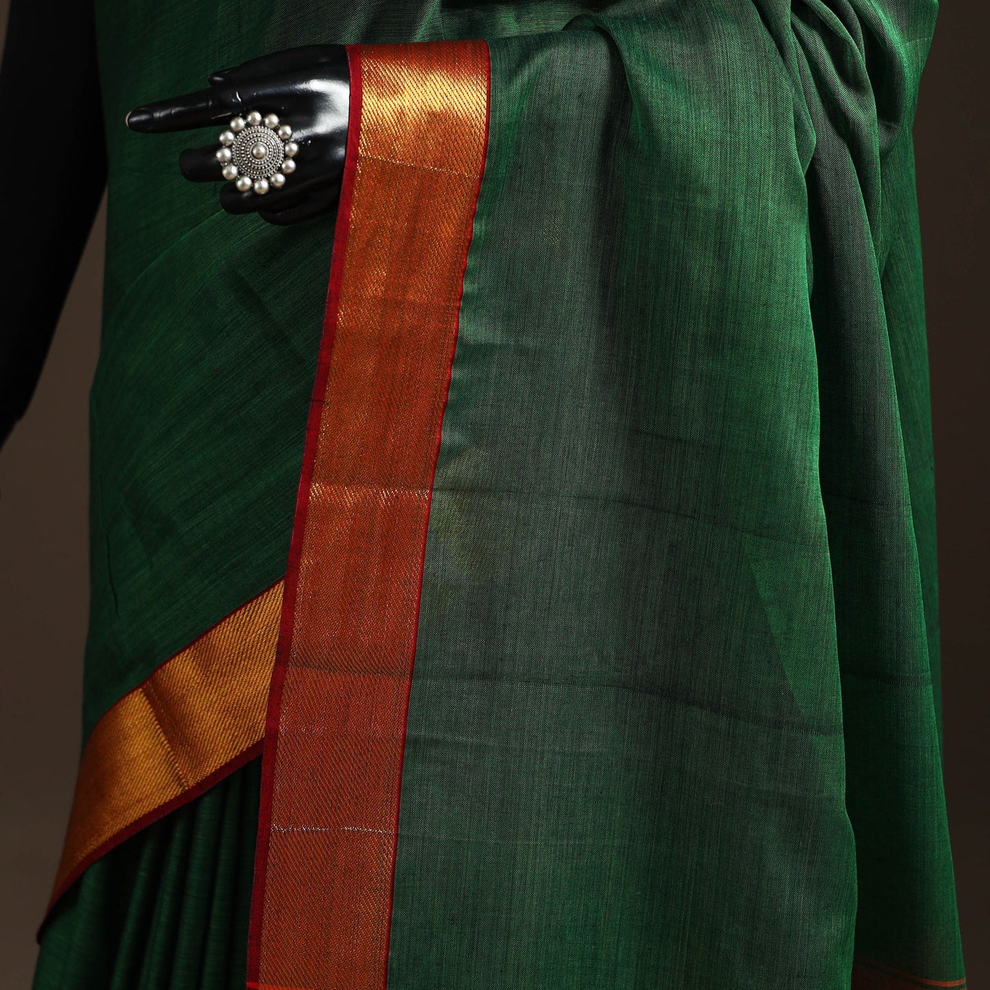 Dharwad cotton saree with border 12 - handcrafted