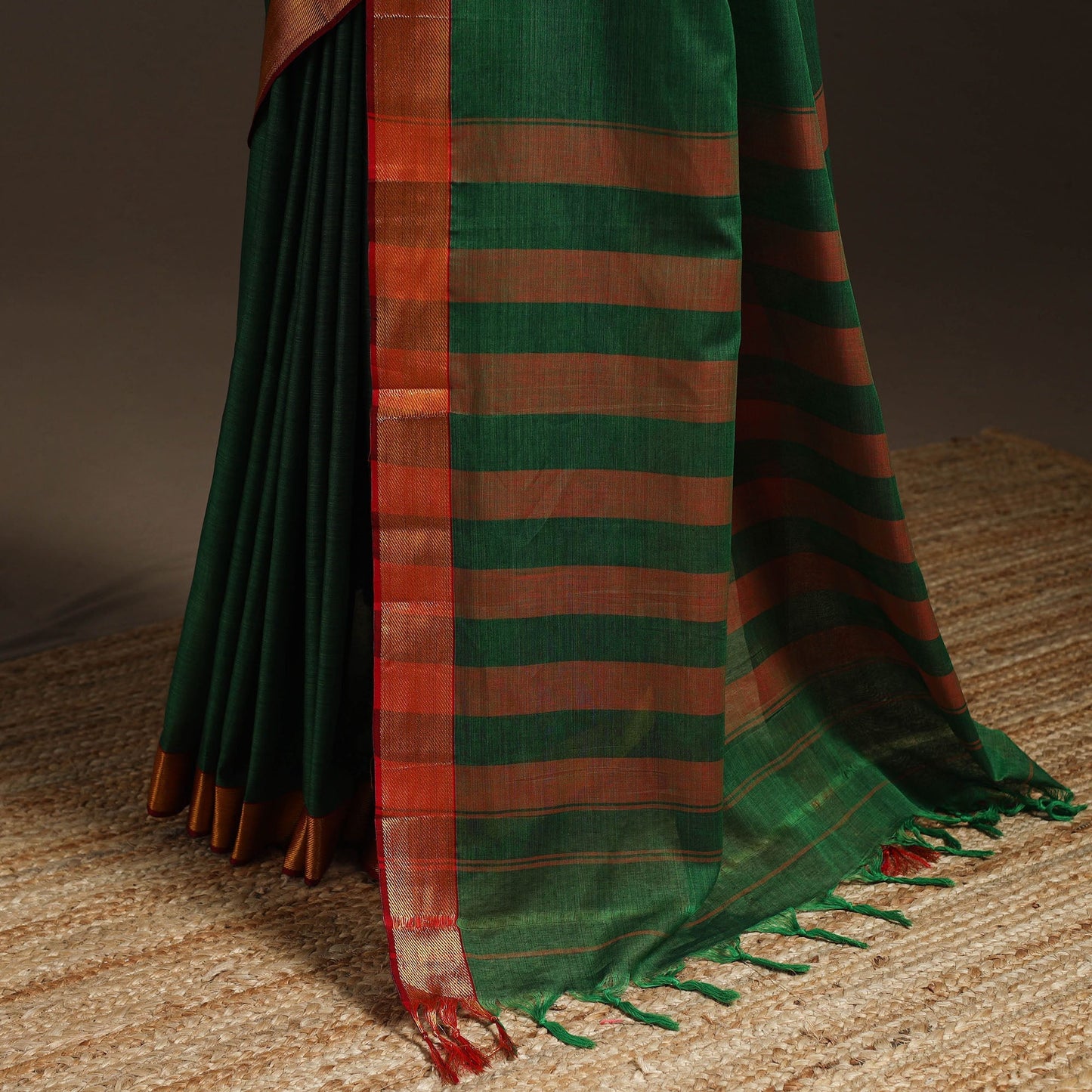 Dharwad cotton saree with border 12 - handcrafted