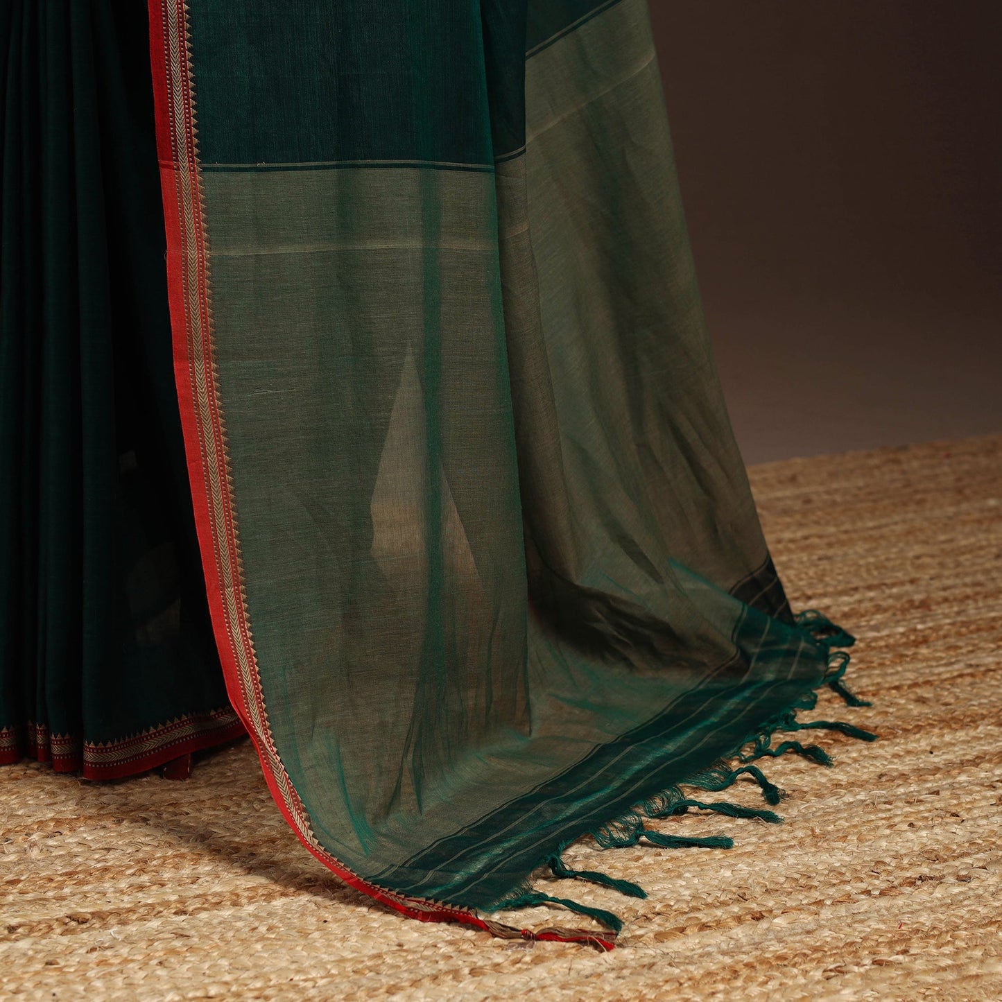 Dharwad cotton saree with border 18 - handcrafted