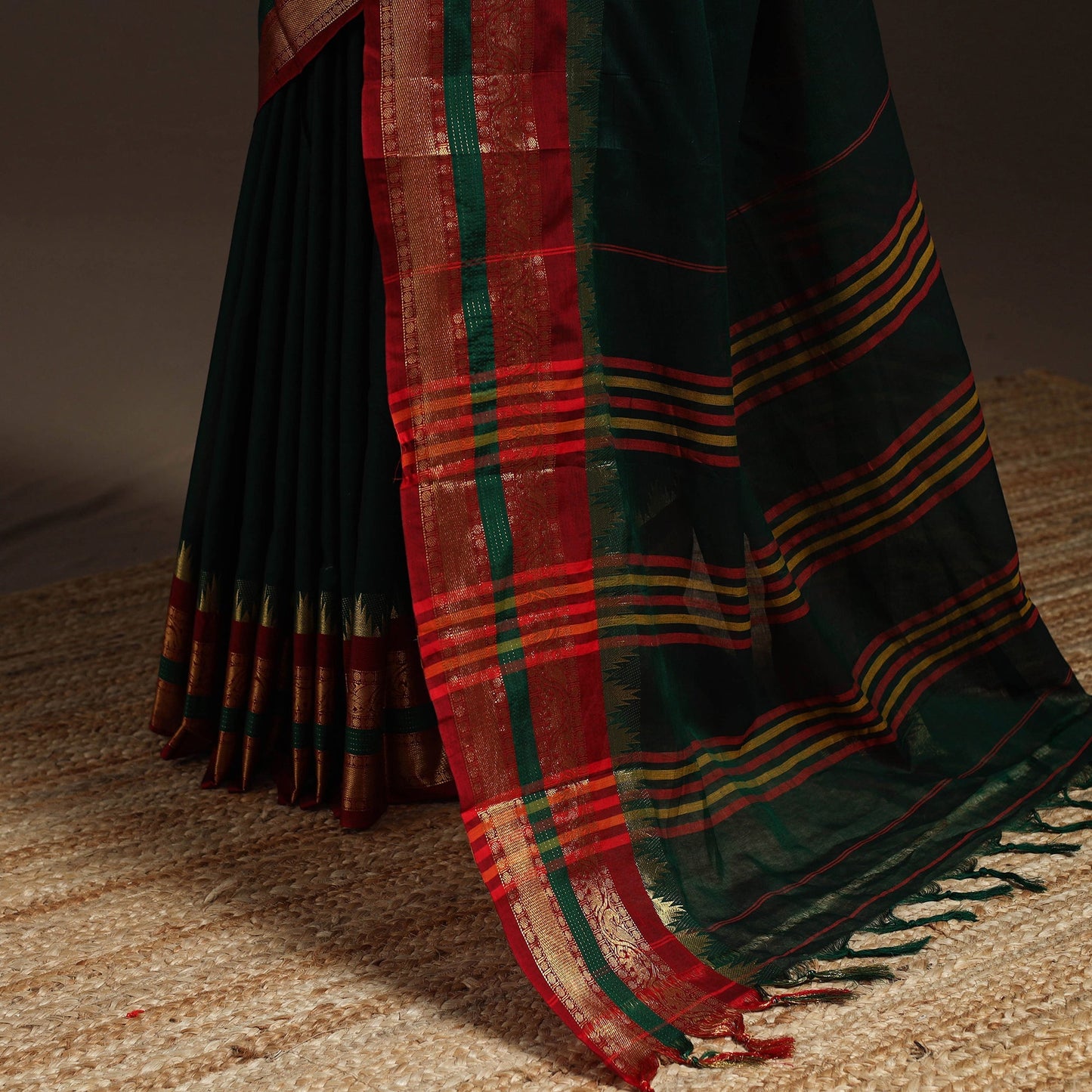 Dharwad cotton saree with border 19 - handcrafted