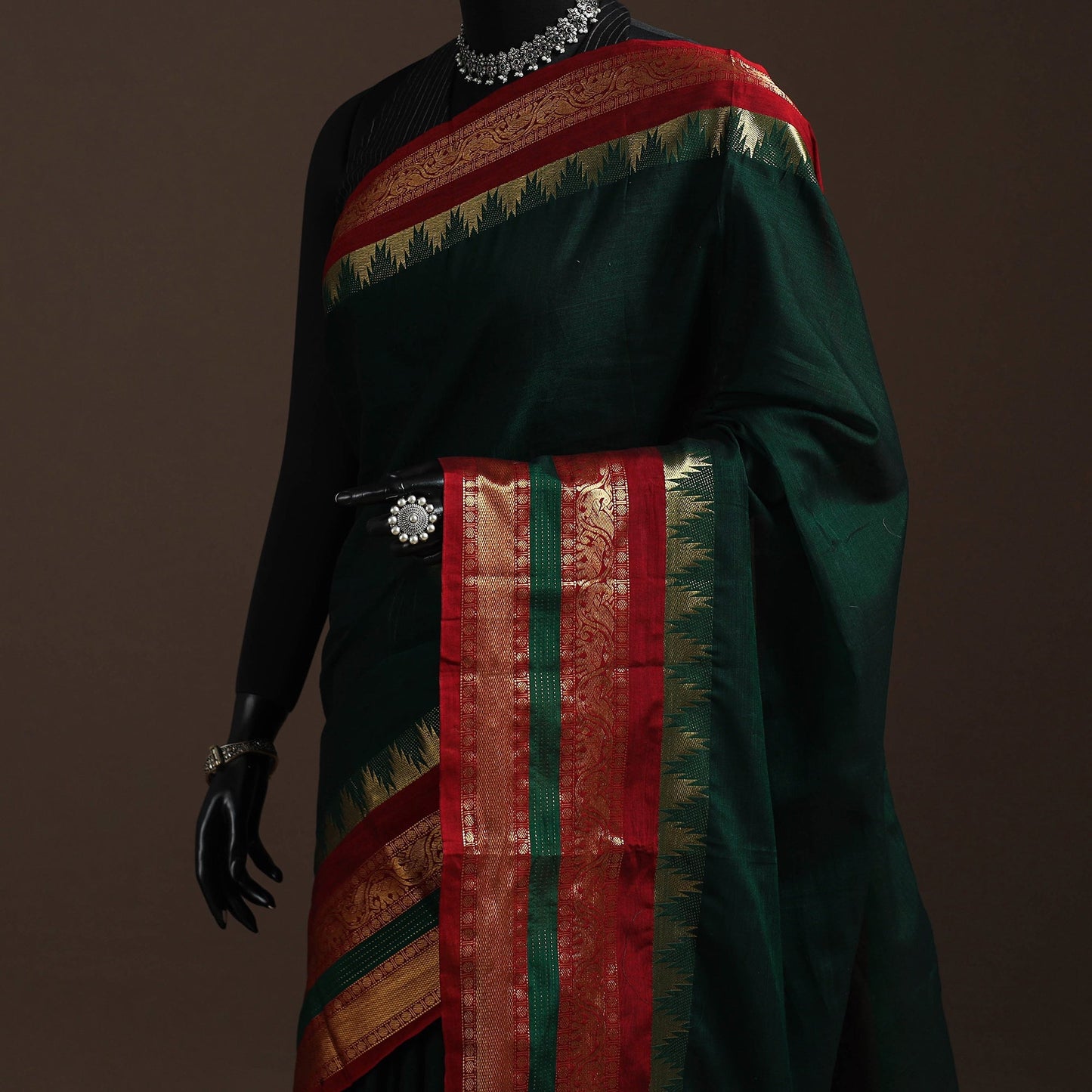 Dharwad cotton saree with border 19 - handcrafted