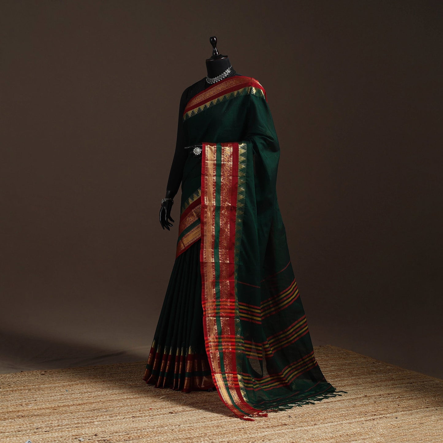 Dharwad cotton saree with border 19 - handcrafted