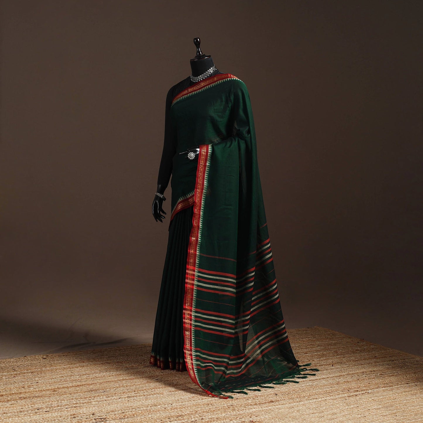 Dharwad cotton saree with border 21 - handcrafted