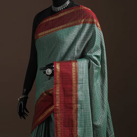 Dharwad cotton saree with border 22 - handcrafted