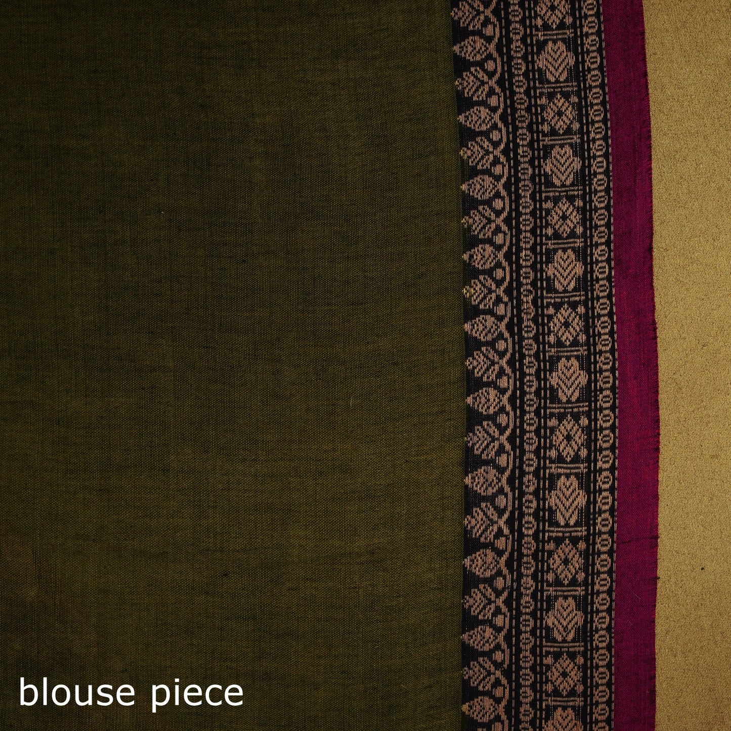 Green - dharwad cotton saree with border 23 - handcrafted