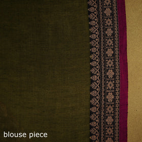 Green - dharwad cotton saree with border 23 - handcrafted