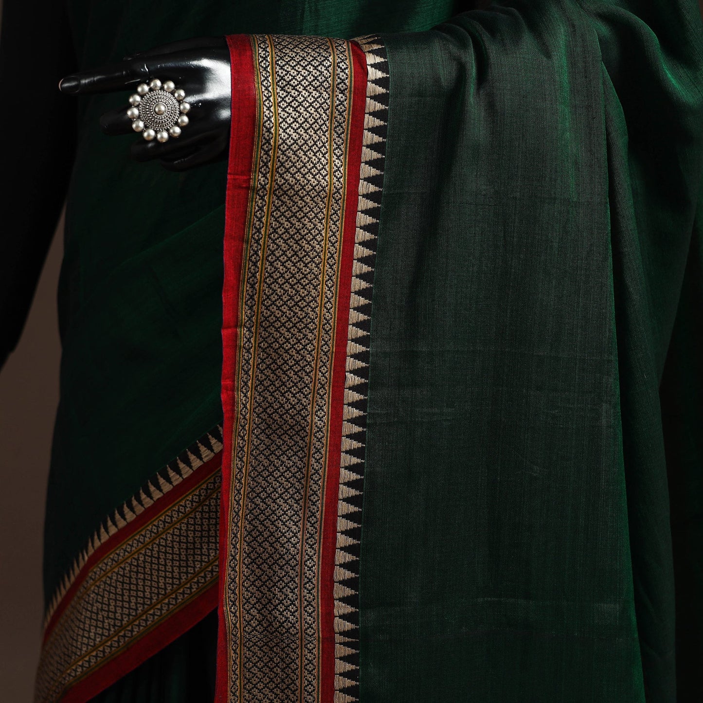 Dharwad cotton saree with border 27 - handcrafted