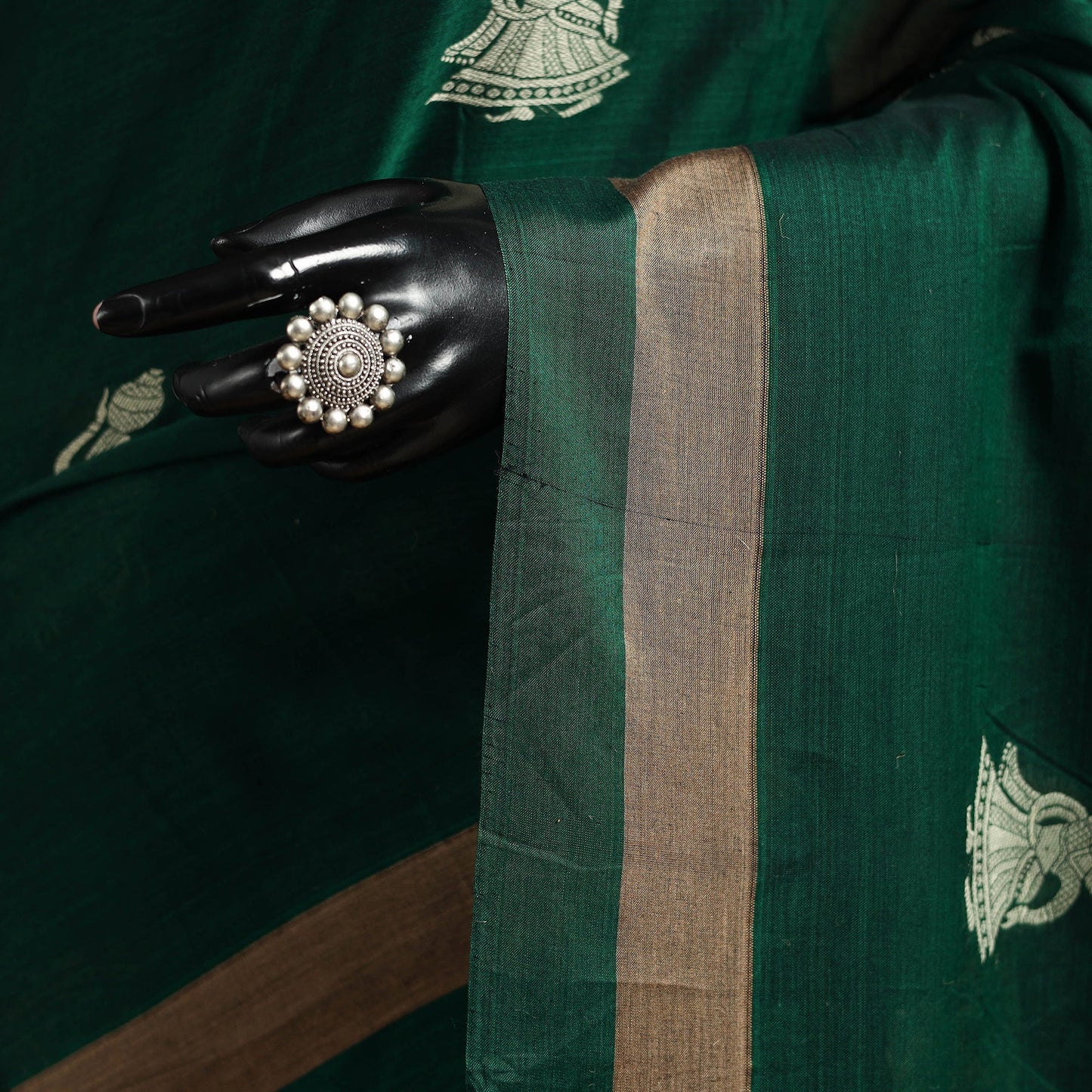 Dharwad cotton saree with border 28 - handcrafted