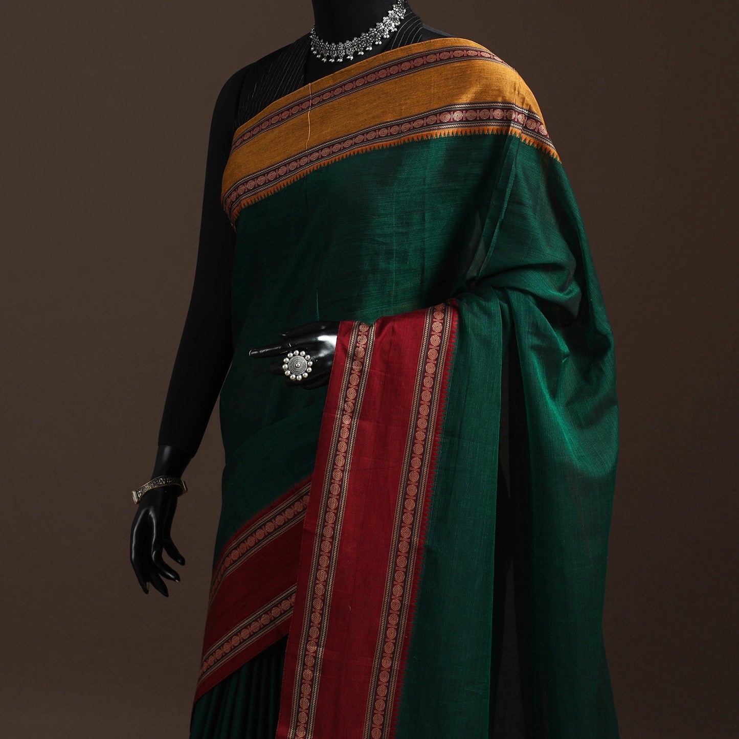 Dharwad cotton saree with border 28 - handcrafted
