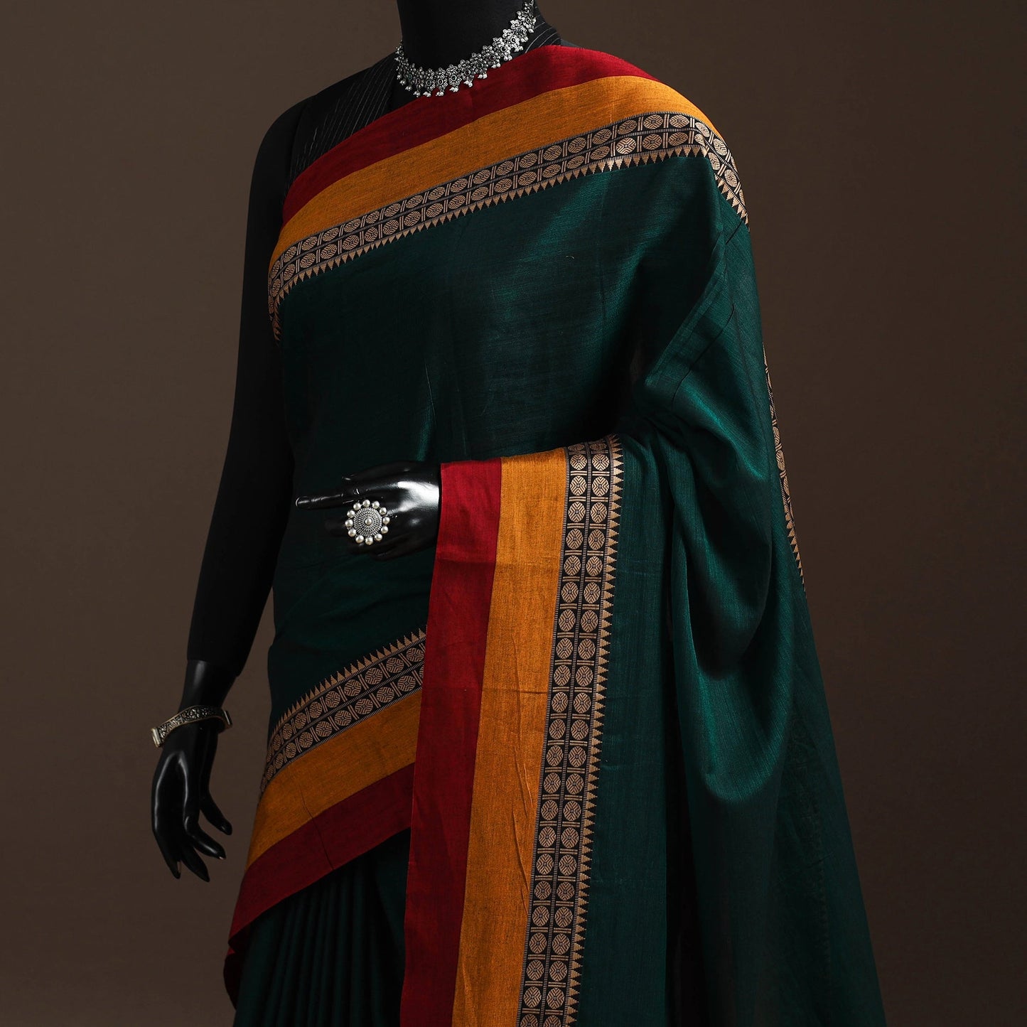 Dharwad cotton saree with border 29 - handcrafted