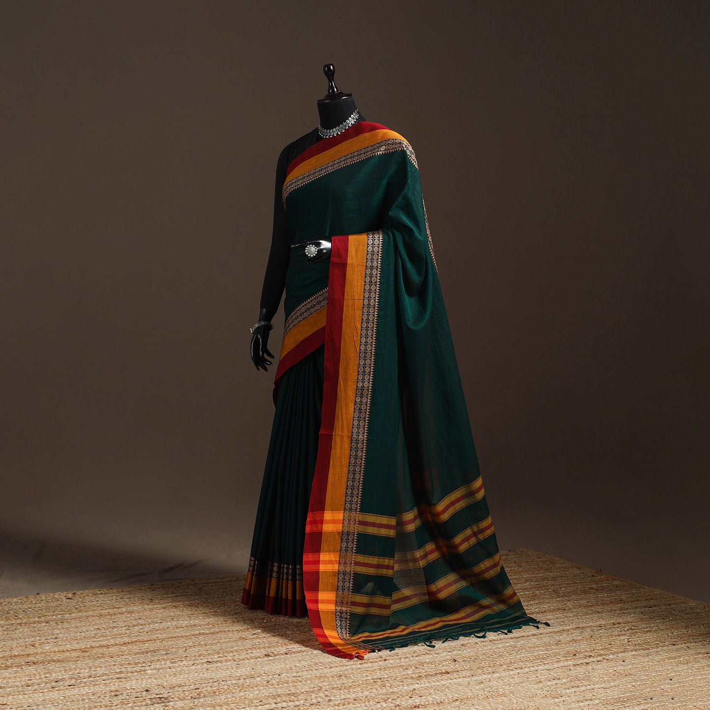 Dharwad cotton saree with border 29 - handcrafted