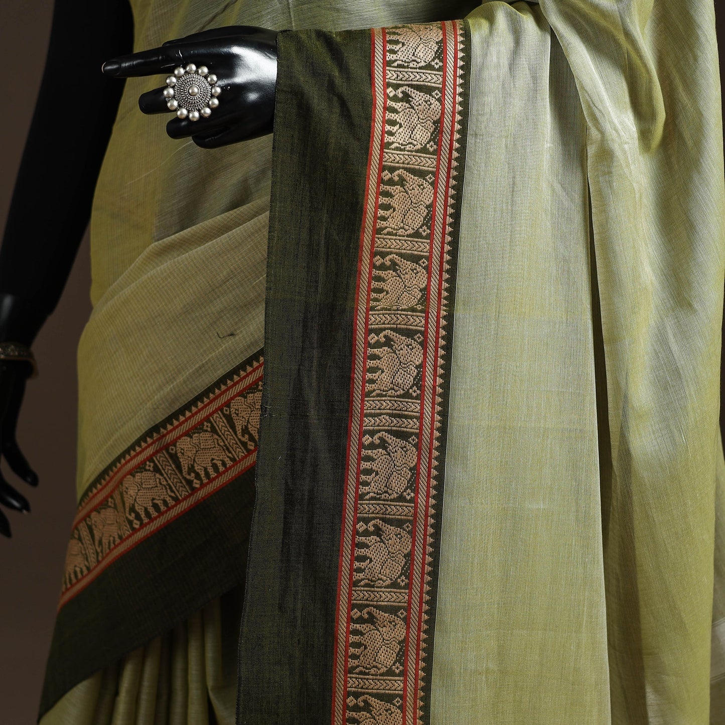 Dharwad cotton saree with border 32 - handcrafted