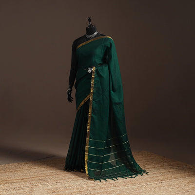 Dharwad cotton saree with border 33 - handcrafted