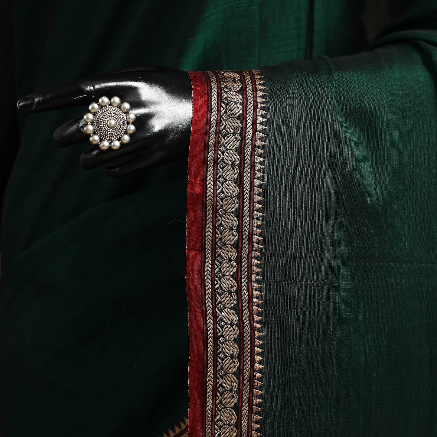 Dharwad cotton saree with border 35 - handcrafted