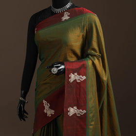 Dharwad cotton saree with border 37 - handcrafted