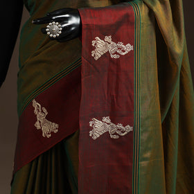 Dharwad cotton saree with border 37 - handcrafted