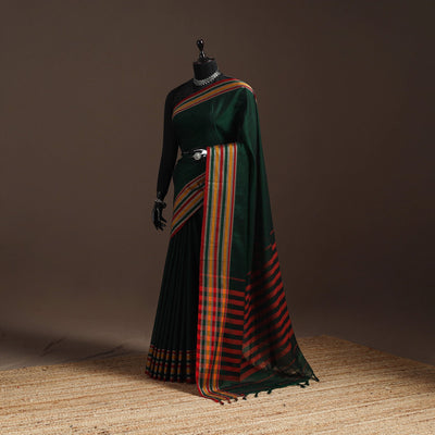 Dharwad cotton saree with border 46 - handcrafted