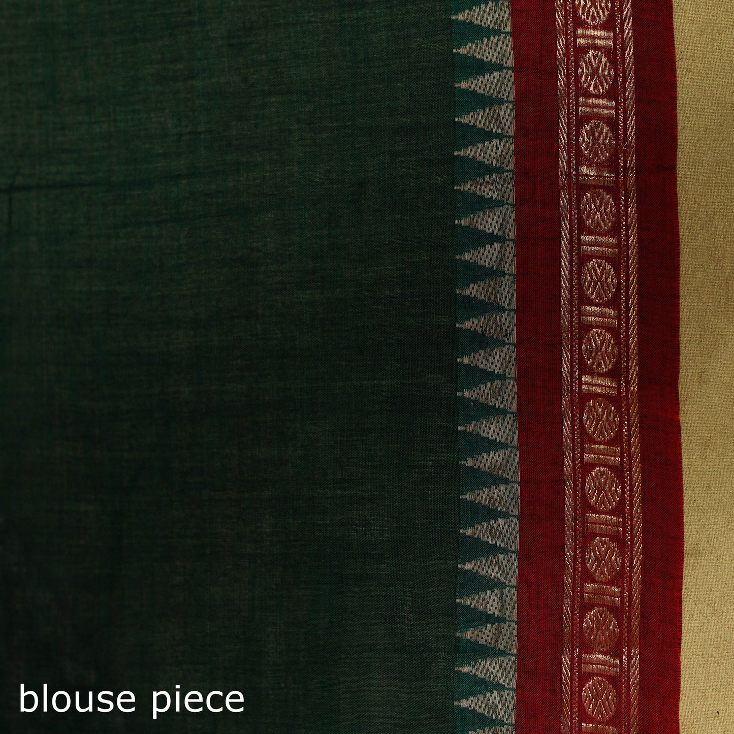 Green - dharwad cotton saree with border 47 - handcrafted