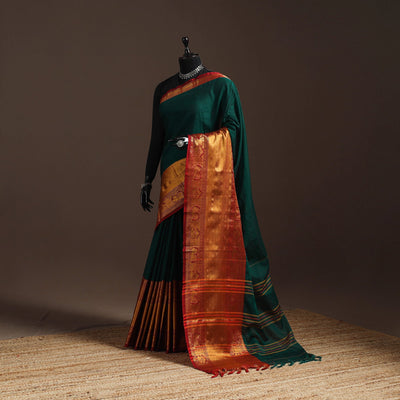 Dharwad cotton saree with border 48 - handcrafted