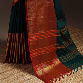 Dharwad cotton saree with border 48 - handcrafted