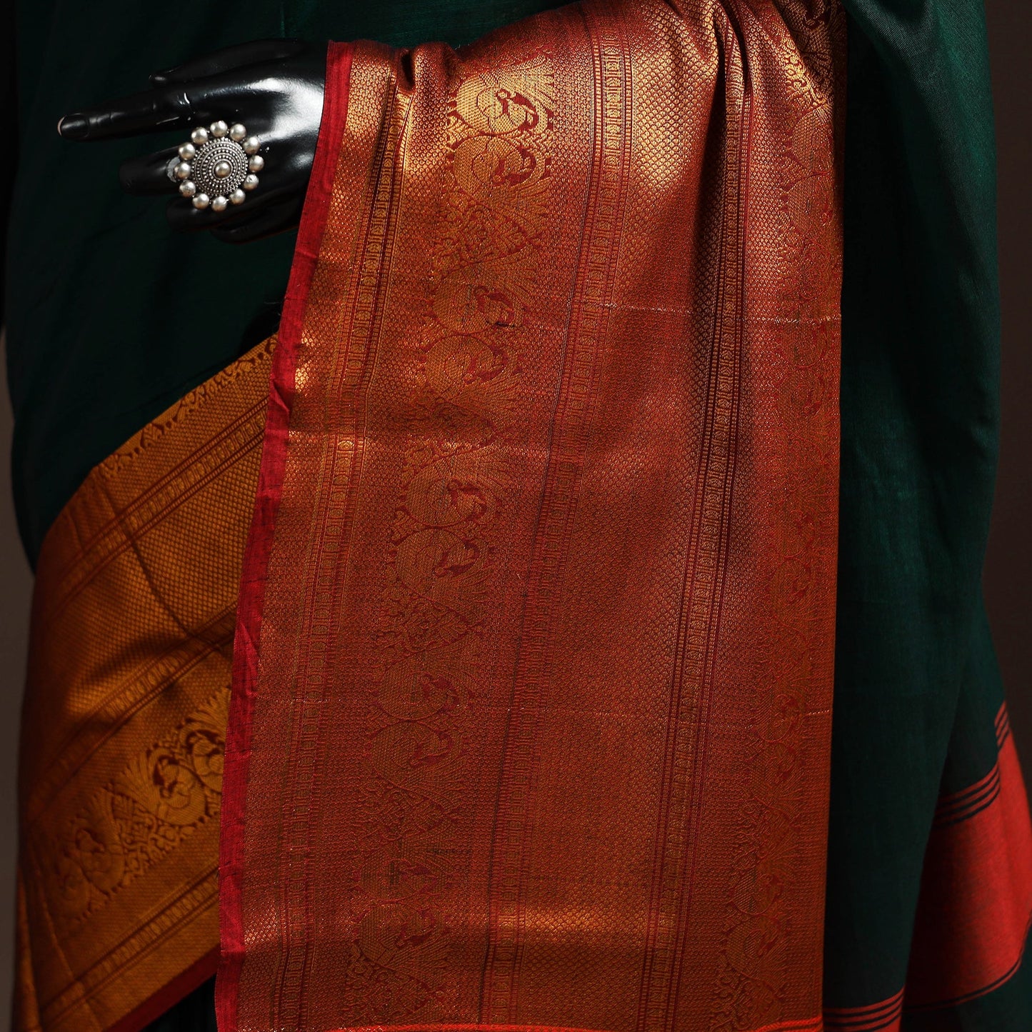Dharwad cotton saree with border 49 - handcrafted